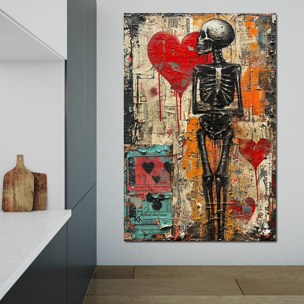 Romantic Skeleton 1 Canvas Wall Art