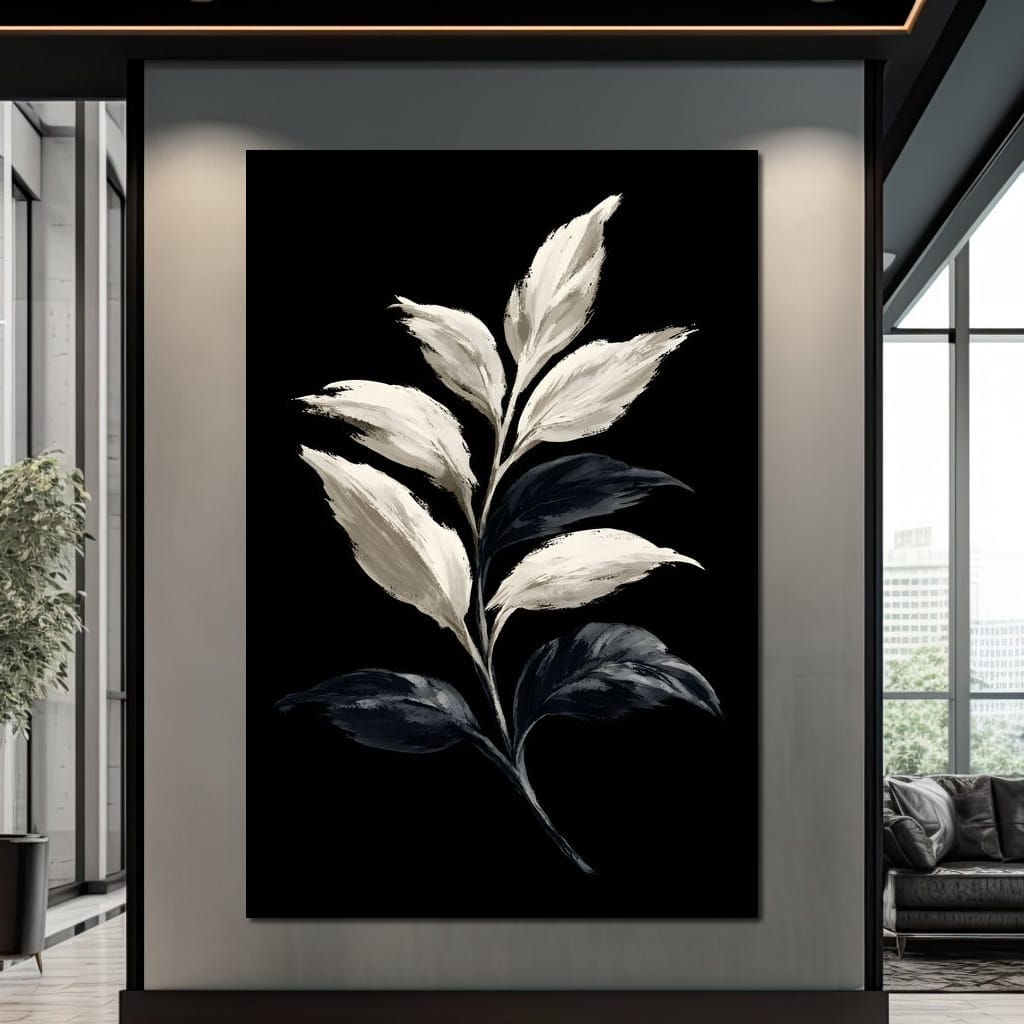Silent Presence of Pale Leaves Canvas Wall Art