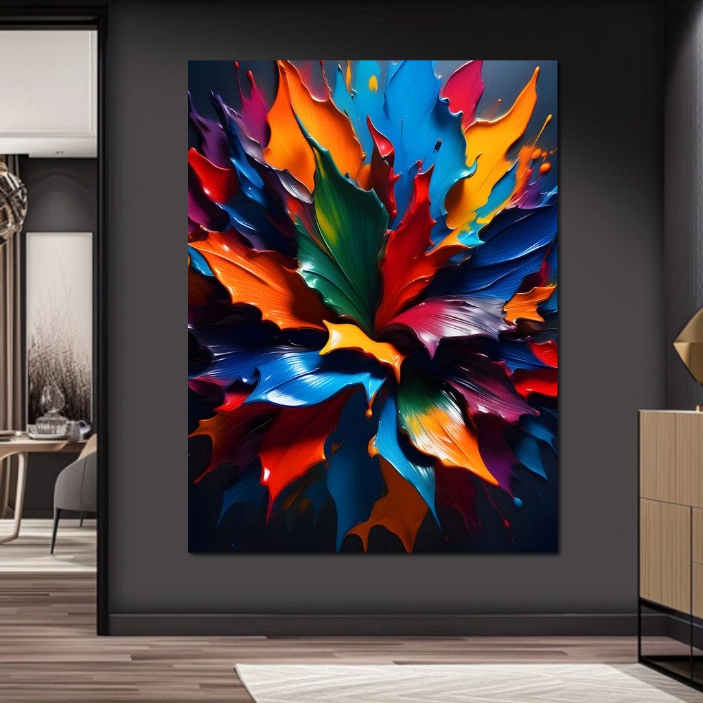 Paint Splatter Flower Canvas Wall Art