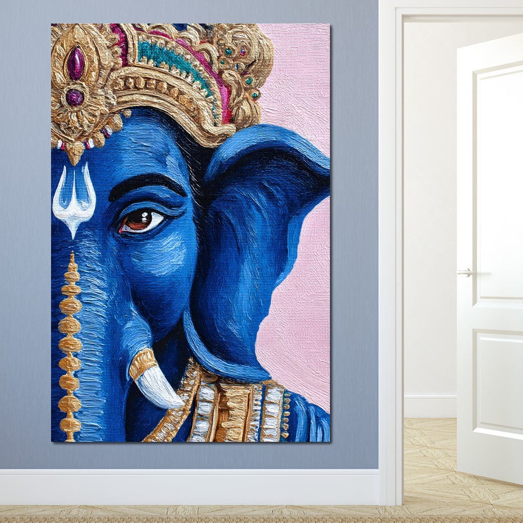 Lord Ganesha Blue Majesty Canvas Wall Art
