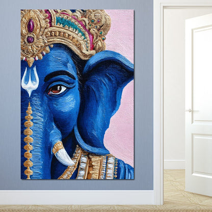 Lord Ganesha Blue Majesty Canvas Wall Art