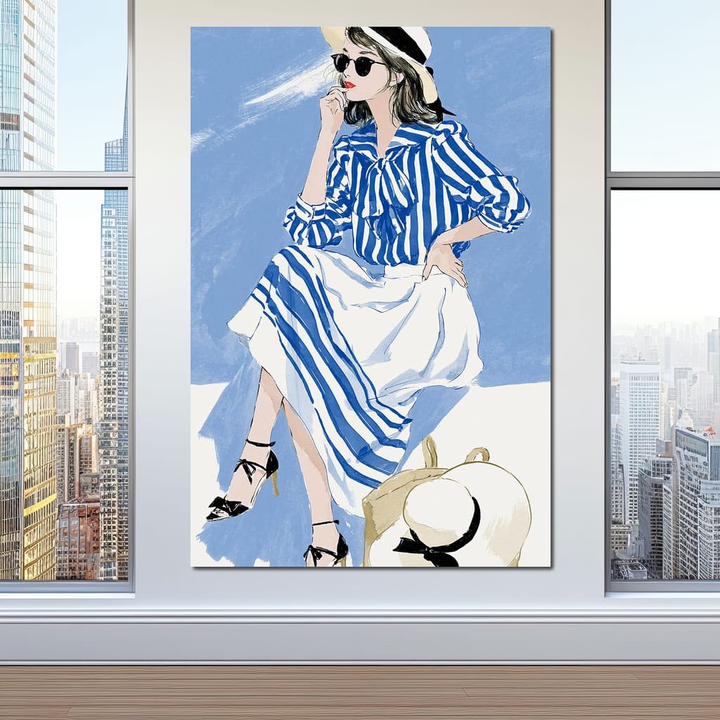 Clear Blue Sky Vacation Canvas Wall Art
