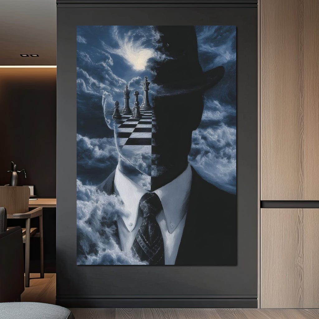 Surreal Chessboard Mind Horizon Canvas Wall Art