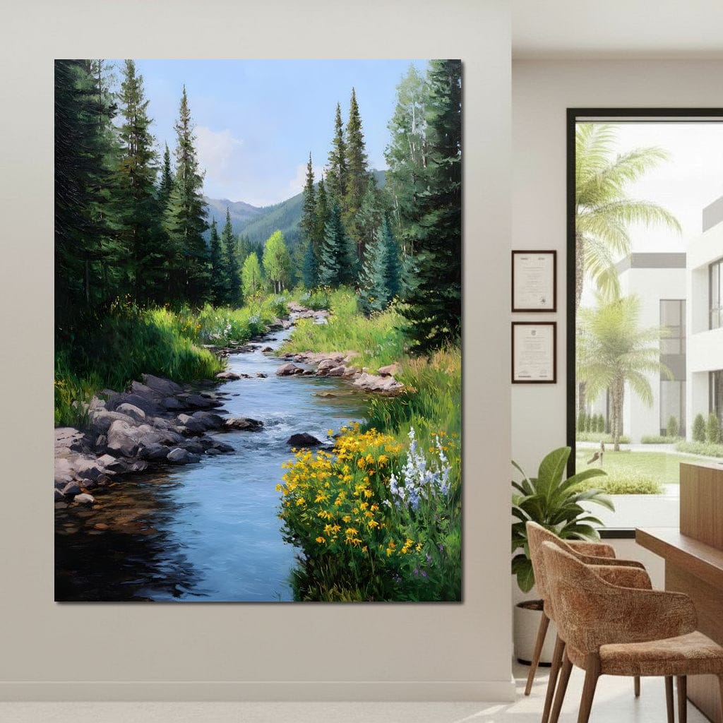 Alpine Creek Wildflower Trail Canvas Wall Art