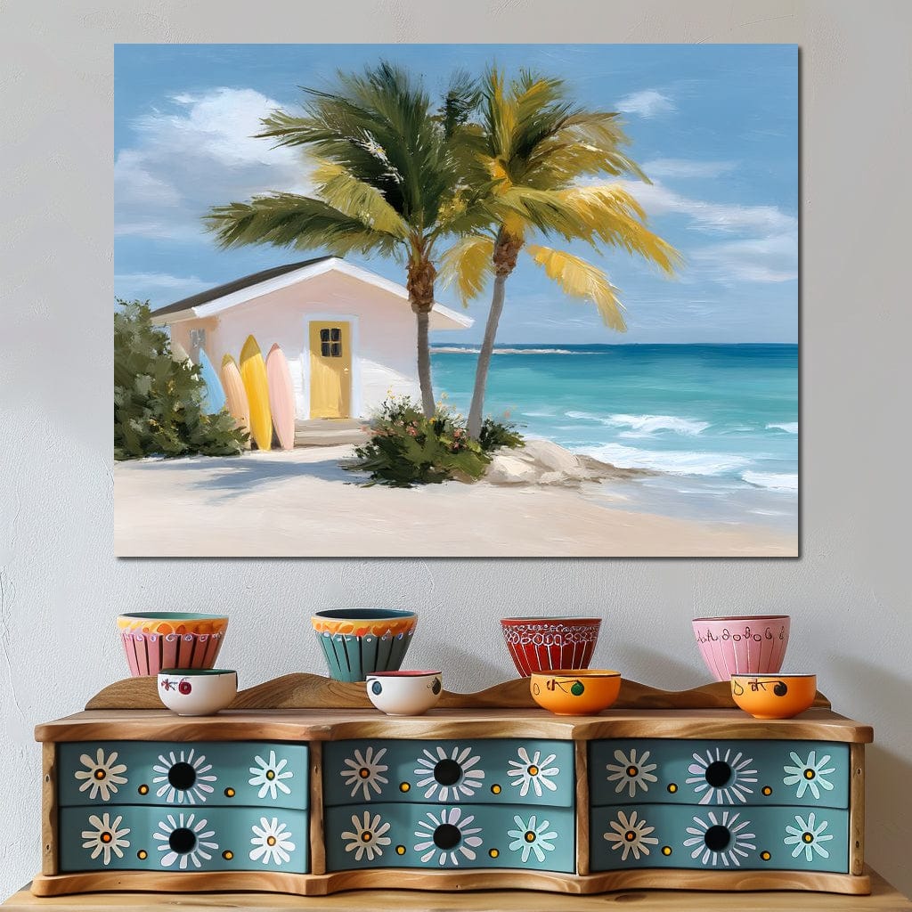 Tropical Breeze Shack Escape Canvas Wall Art