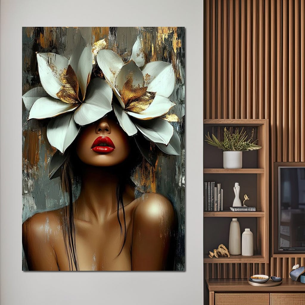 Golden Petals Revelation Canvas Wall Art