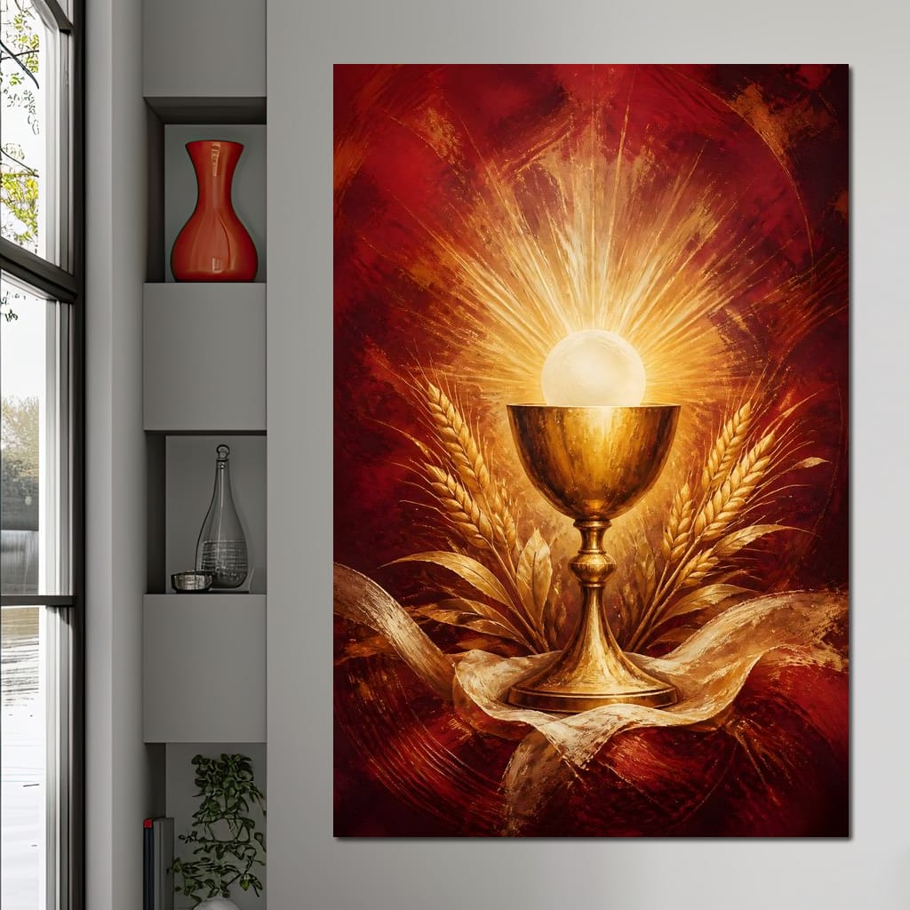 Sacred Grain and Golden Cup Canvas Wall Art