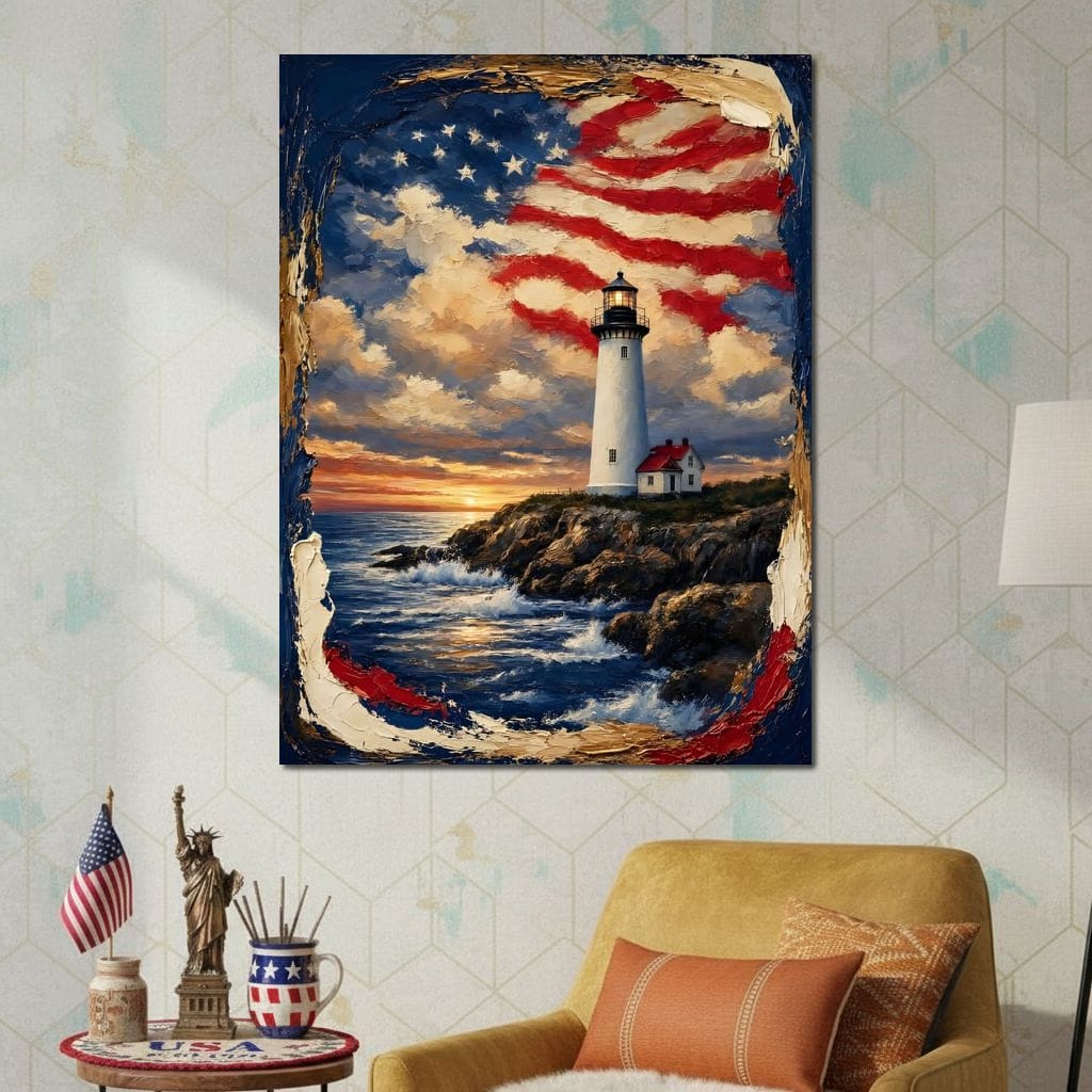 Beacon of the Coastal Morning Light Canvas Wall Art