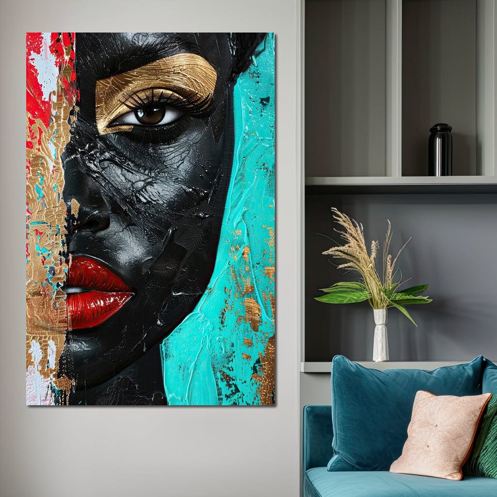 Golden Gaze of Mystery Canvas Wall Art