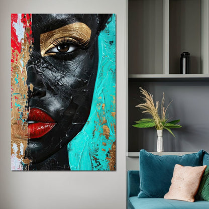 Golden Gaze of Mystery Canvas Wall Art