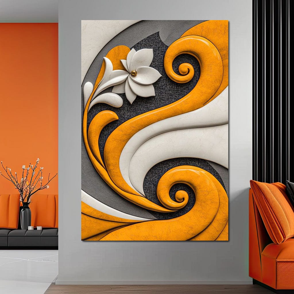 Fusion of Flower and Flow Canvas Wall Art