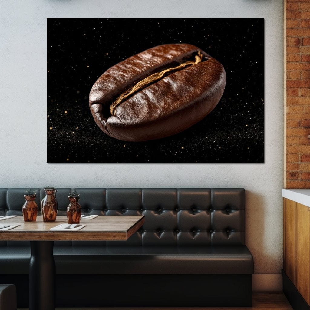 Cosmic Coffee Bean Orbit Canvas Wall Art