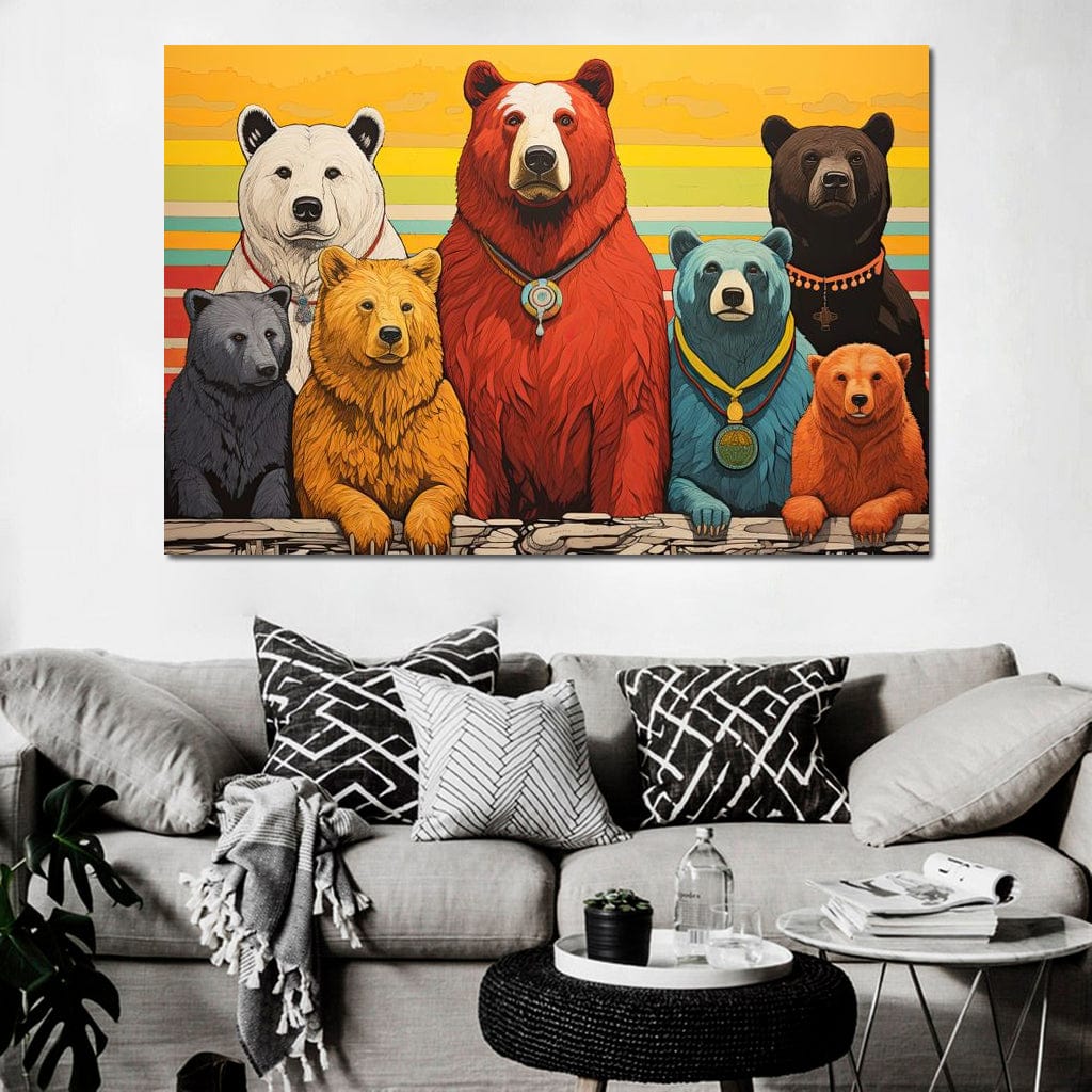 Kaleidoscope of Bears Canvas Wall Art