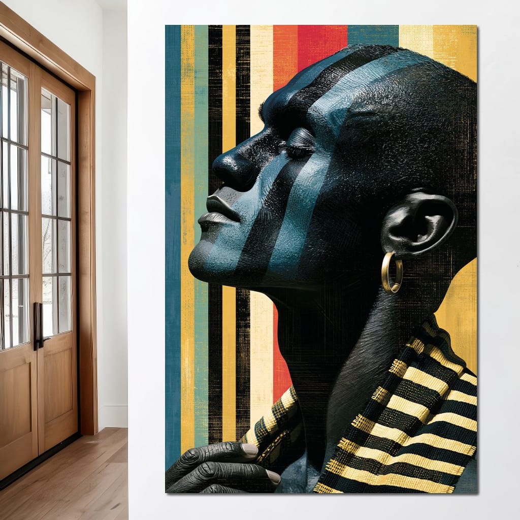 Pan Africa Colours Silhouette Canvas Wall Art