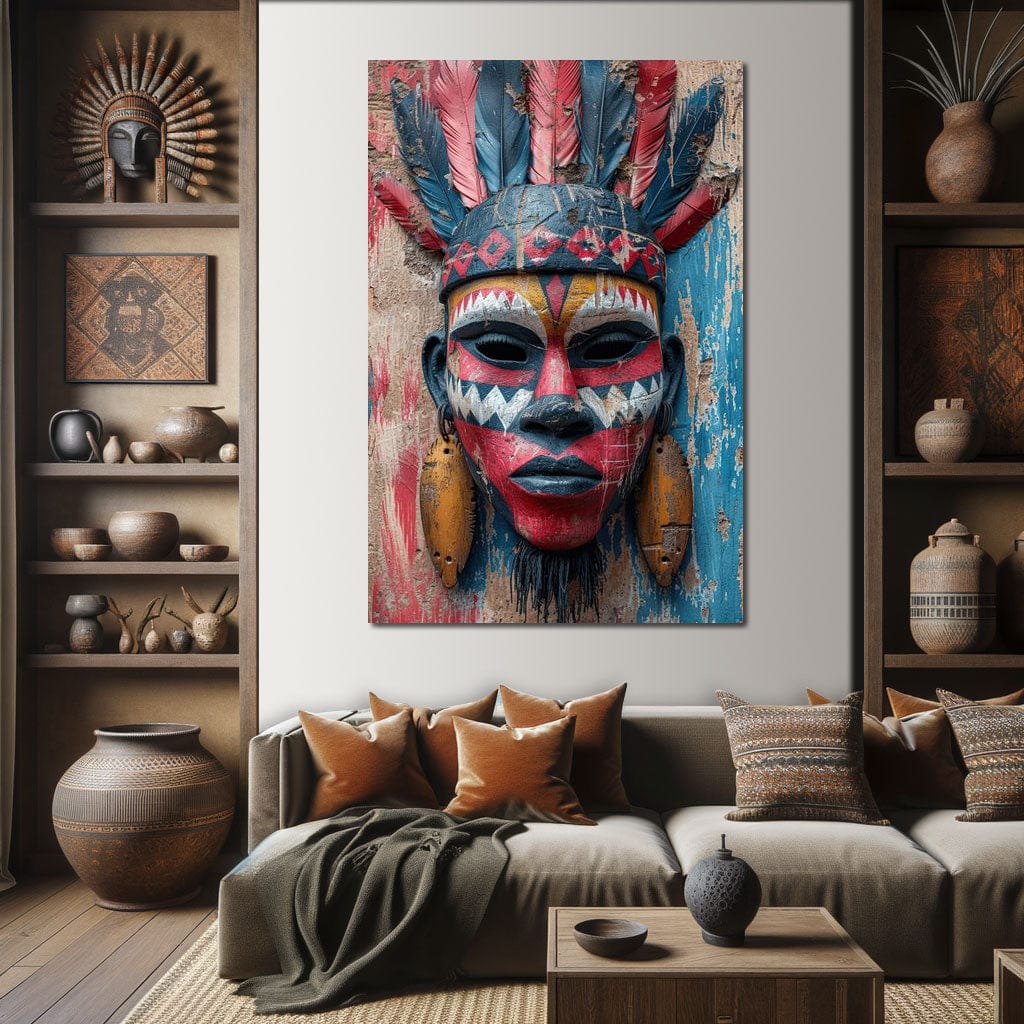 Tribal Echoes in Color Canvas Wall Art
