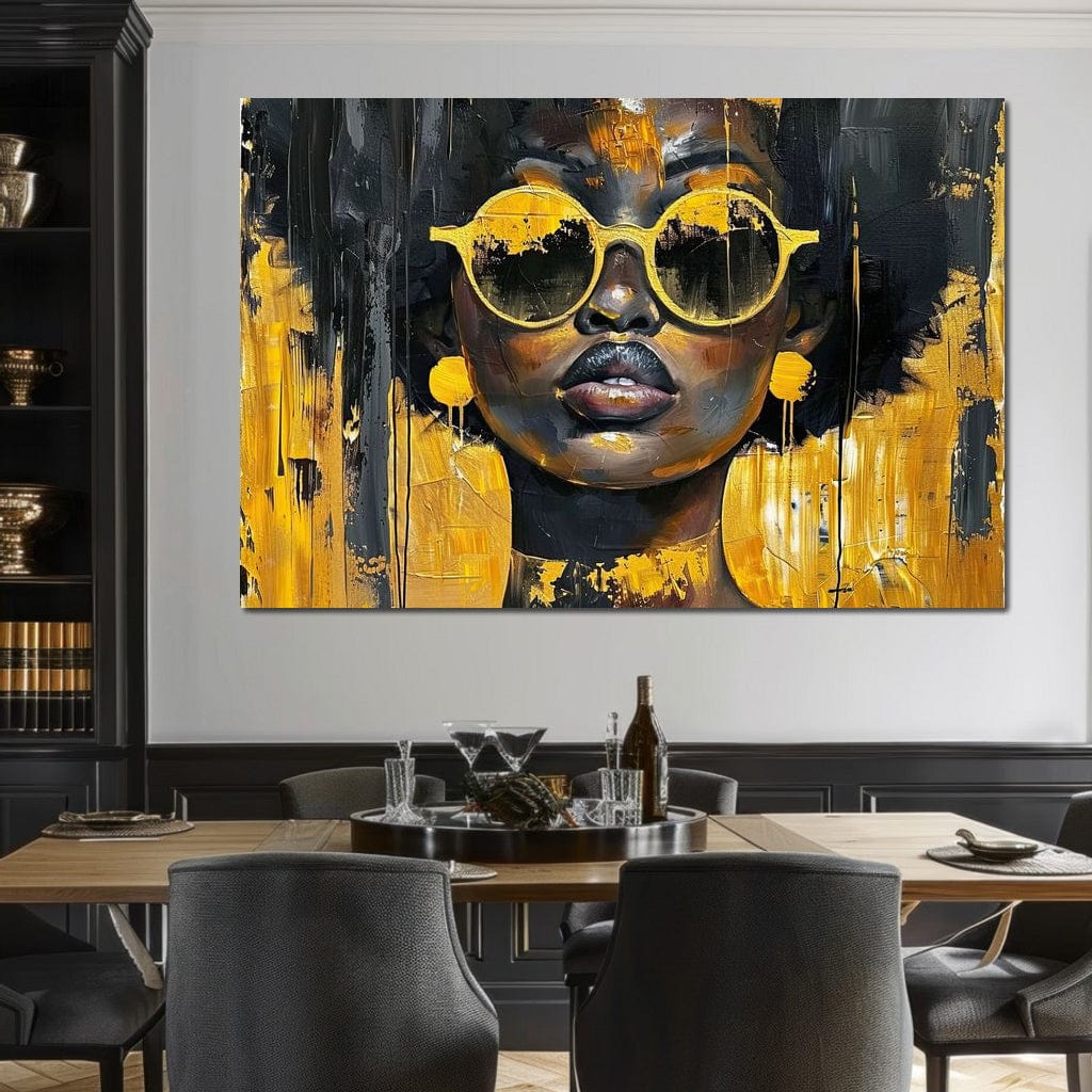 Golden Solitude Statement Canvas Wall Art