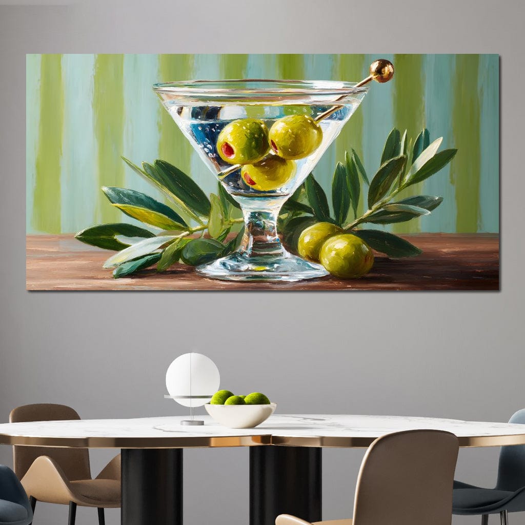 Olive Martini Still Life Delight Canvas Wall Art