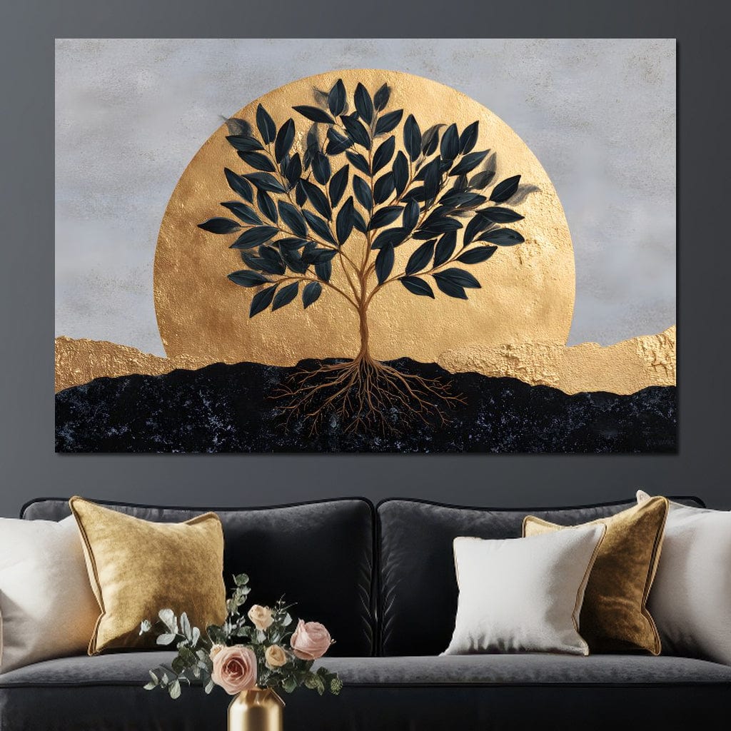 Golden Tree of Tranquility Canvas Wall Art