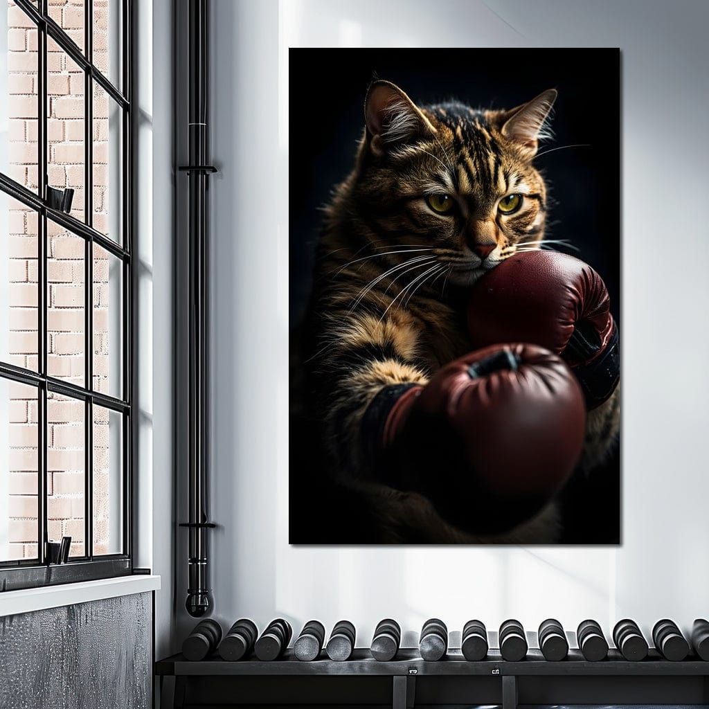 Cat Pugilist Canvas Wall Art