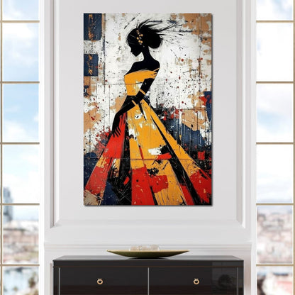 Women in Yellow Dress Canvas Wall Art