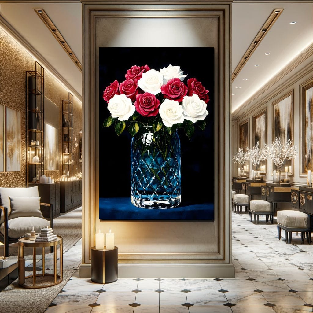 Velvet Petals Crystal Blooms Canvas Wall Art