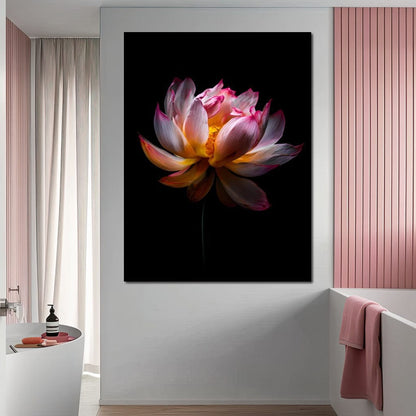 Luminous Lotus Radiant Petals Canvas Wall Art