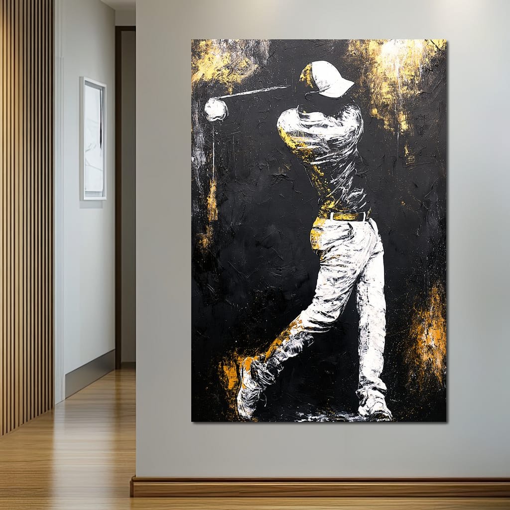 Golf Profile in Black Canvas Wall Art