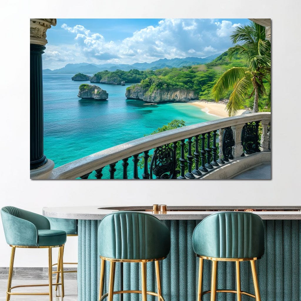 Oceanfront Paradise Escape Canvas Wall Art