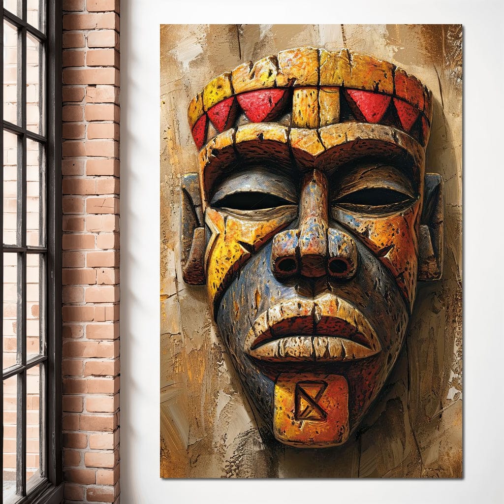 Ancient Tribal Mask Vibrance 2:3 Canvas Wall Art