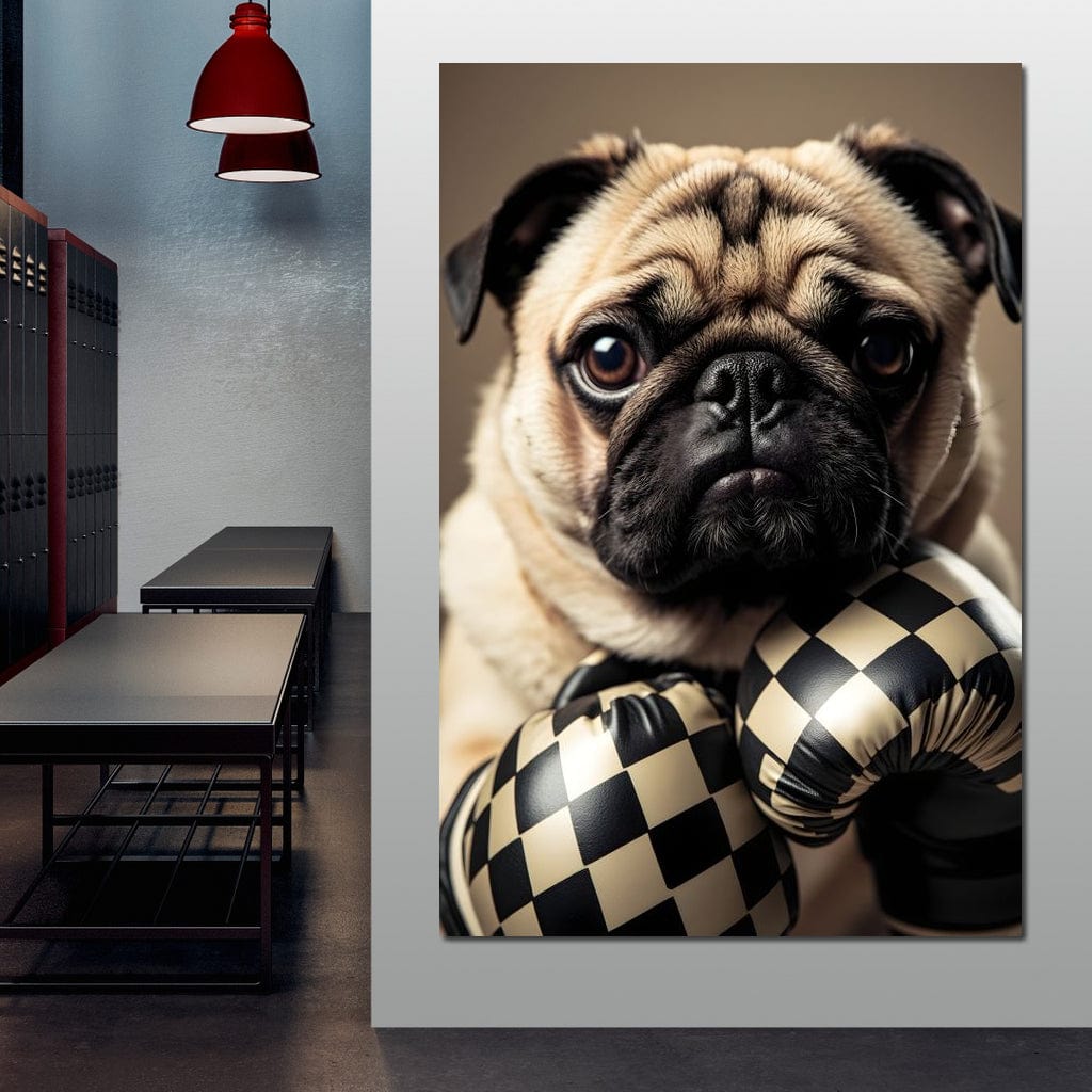 Pug Pugilist Canvas Wall Art