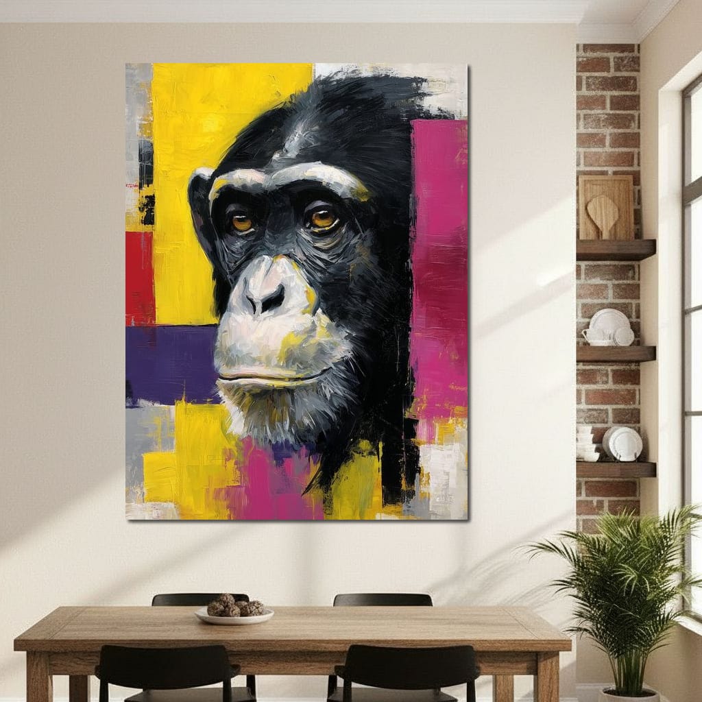 Bold Chimp Portrait Pop Mood Canvas Wall Art
