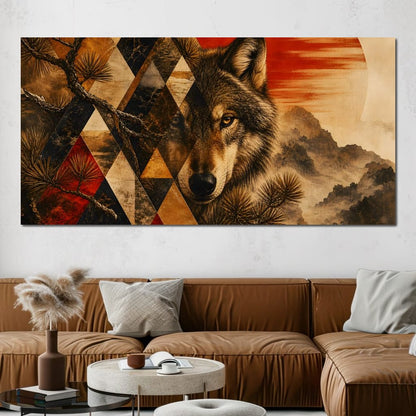 Solitary Predator Rising Sun Canvas Wall Art