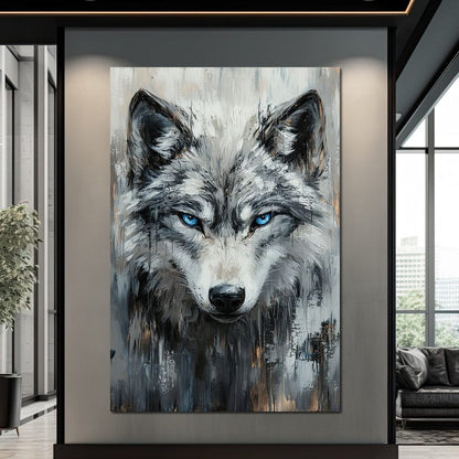 Sovereign Wolf's Stare Canvas Wall Art