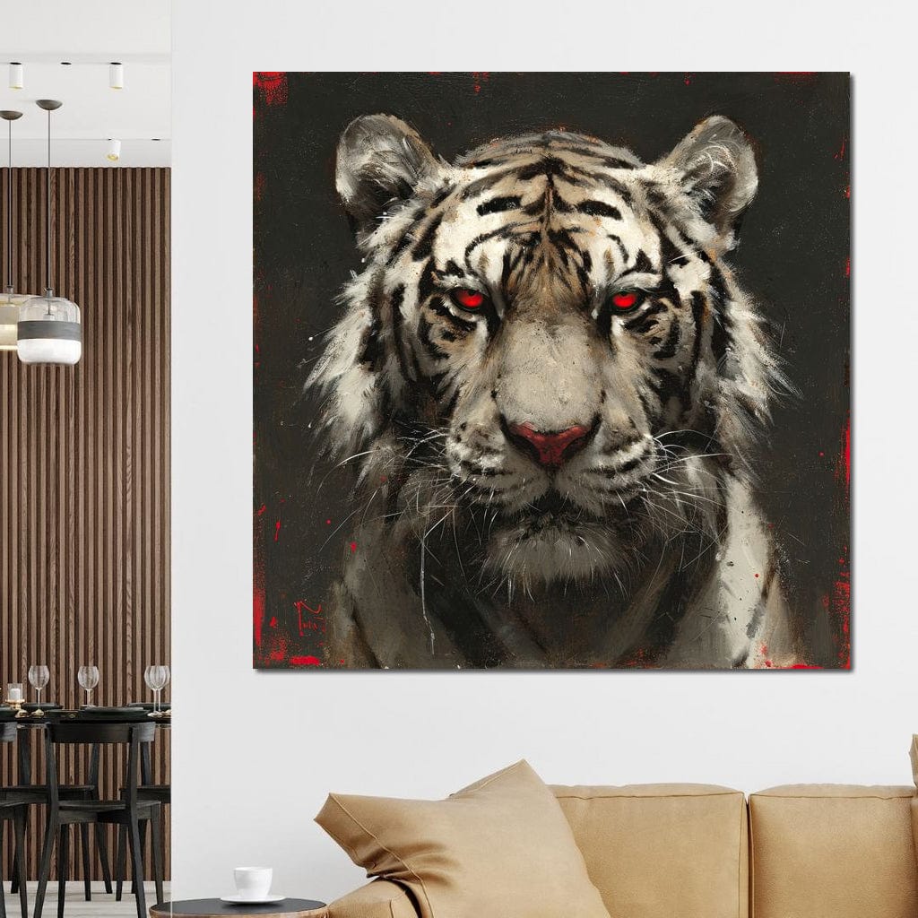 Tiger Red Gaze Canvas Wall Art
