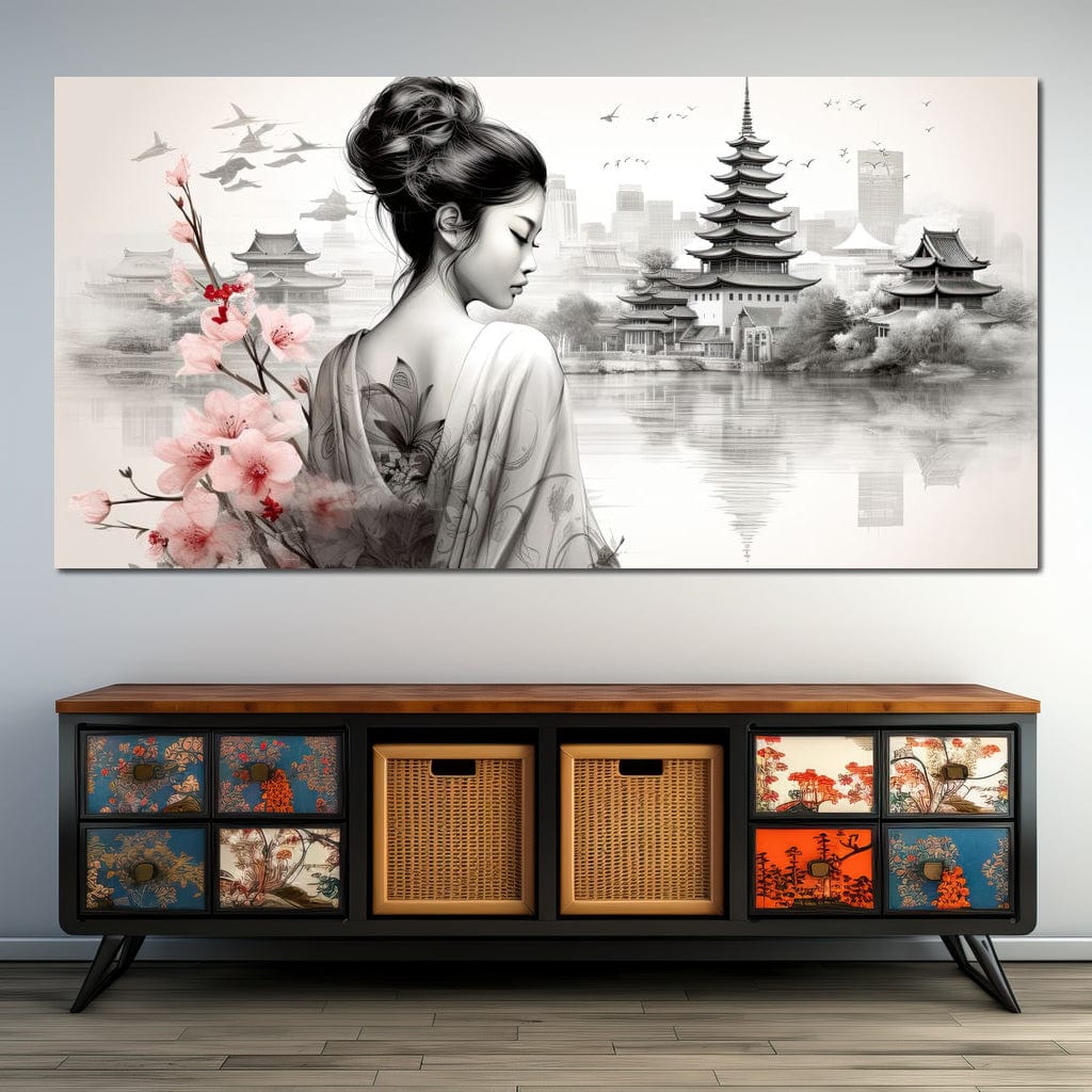 Ethereal Geisha Serenity Canvas Wall Art