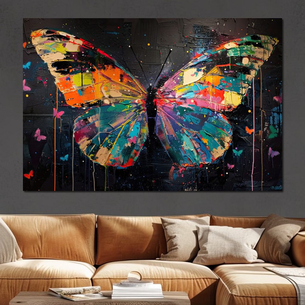 Enchanted Butterfly Mosaic Canvas Wall Art
