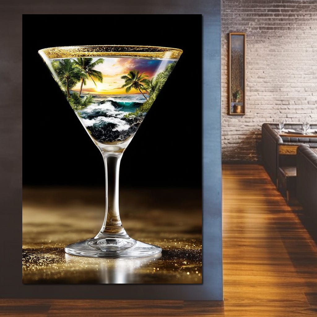 Tropical Sunset Cocktail Dream Canvas Wall Art
