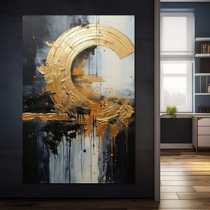 Golden Auroral Echoes Canvas Wall Art