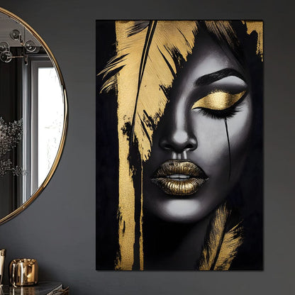 Golden Elegance Enigma Canvas Wall Art