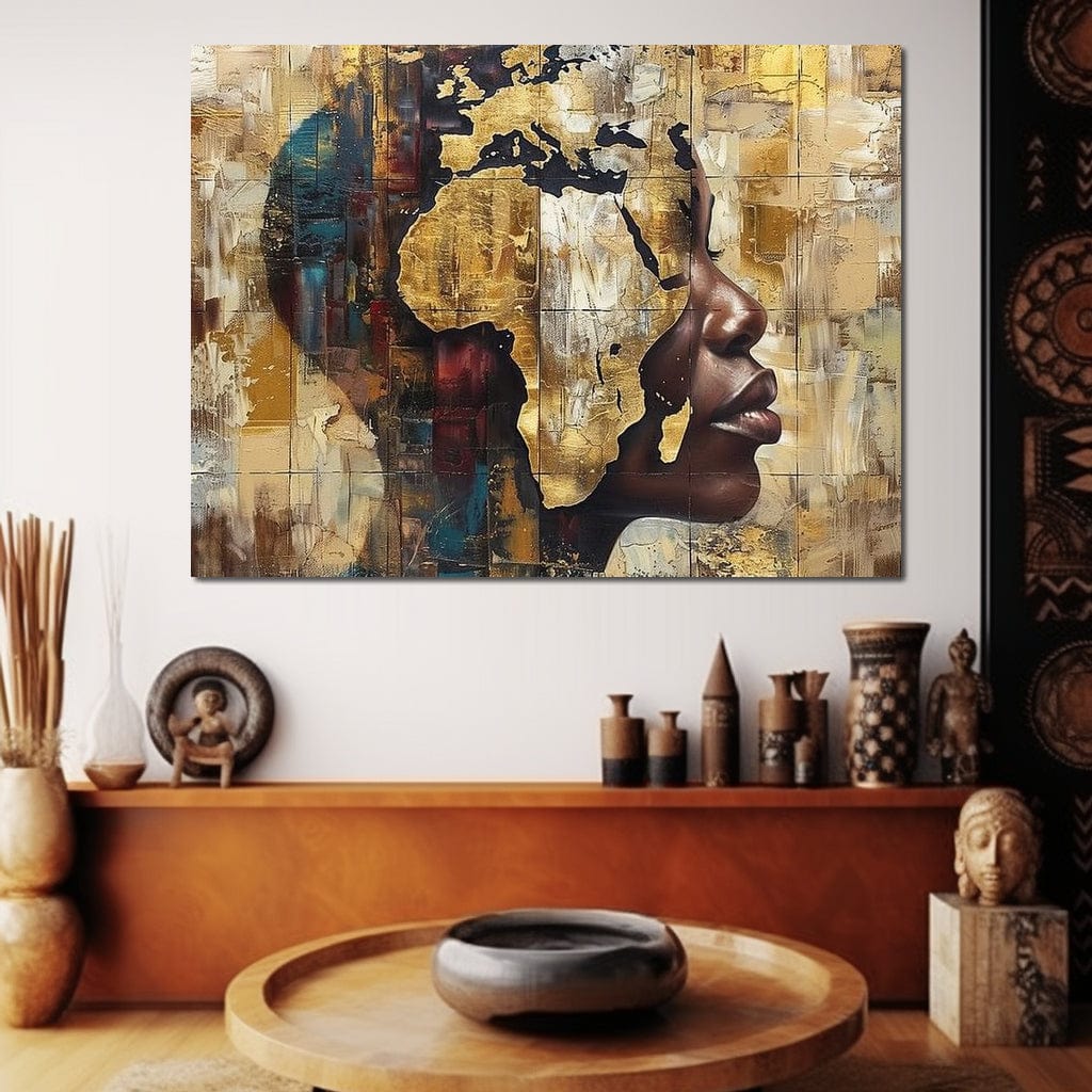 Golden Silhouette Reverie Canvas Wall Art