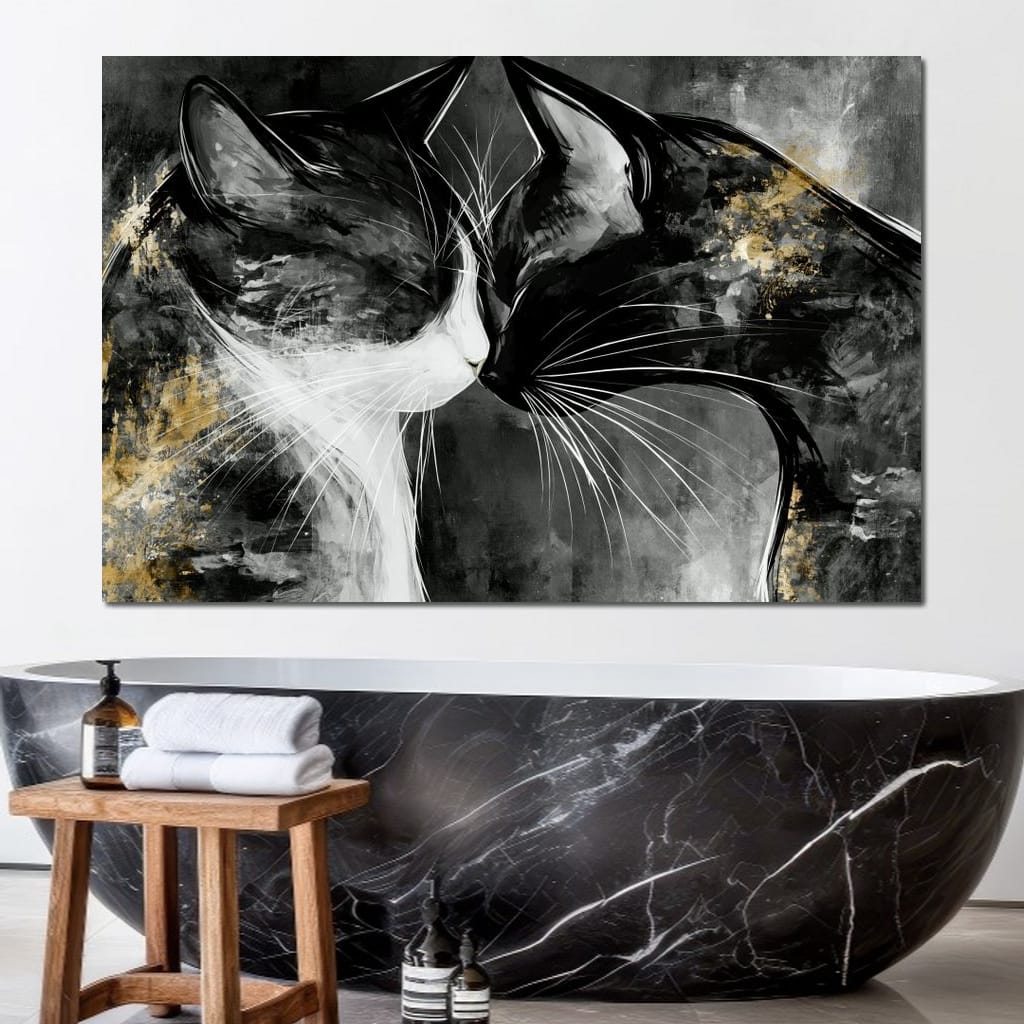 Gentle Connection Of Midnight Souls Canvas Wall Art