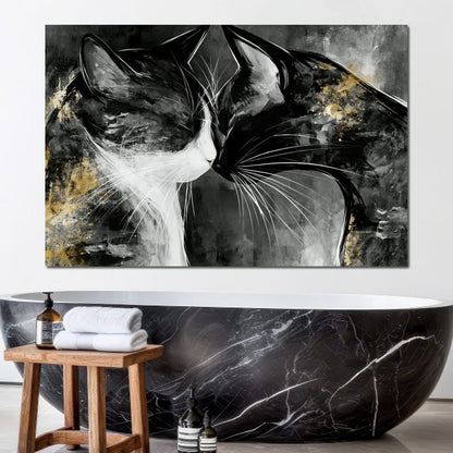 Gentle Connection Of Midnight Souls Canvas Wall Art