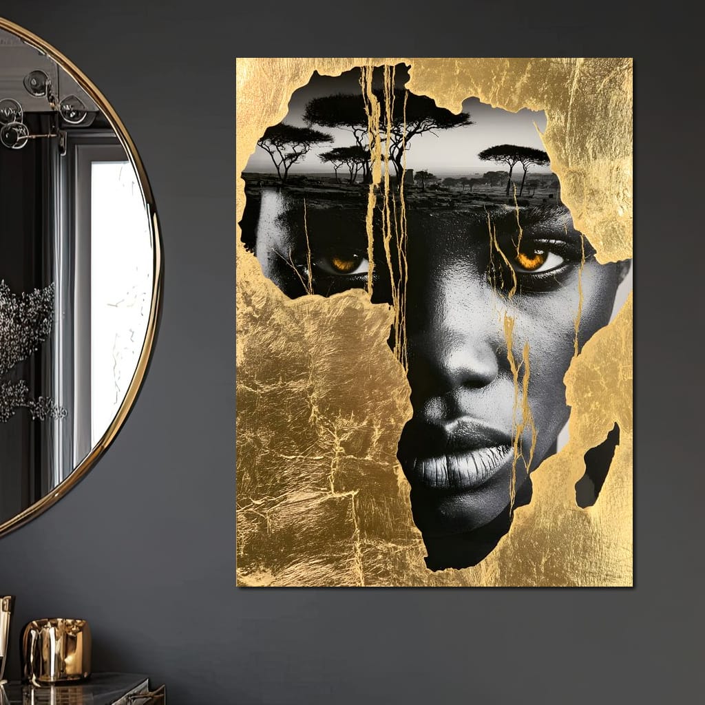 Ancestral Roots Emerging From Gilded Soil Canvas Wall Art