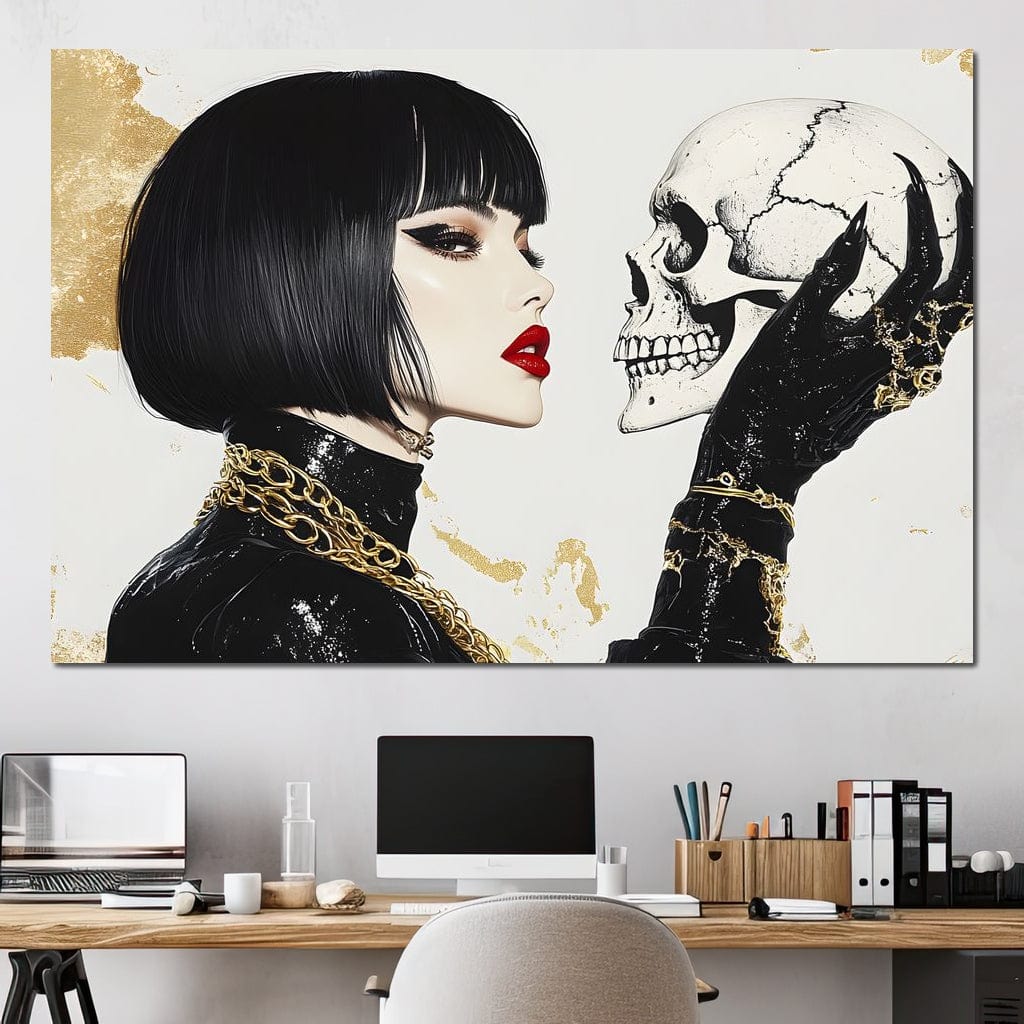 Eternal Bond Skull Canvas Wall Art