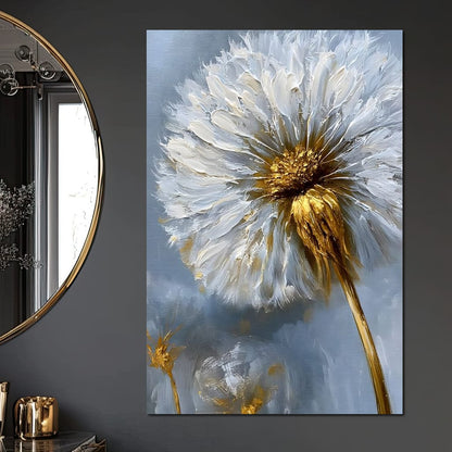 Gilded Dandelion Canvas Wall Art