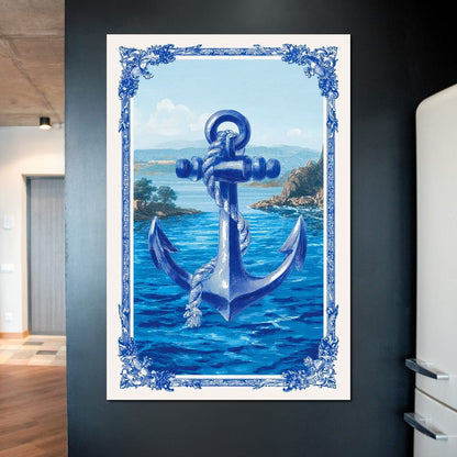 Tropical Ship Anchor Canvas Wall Art