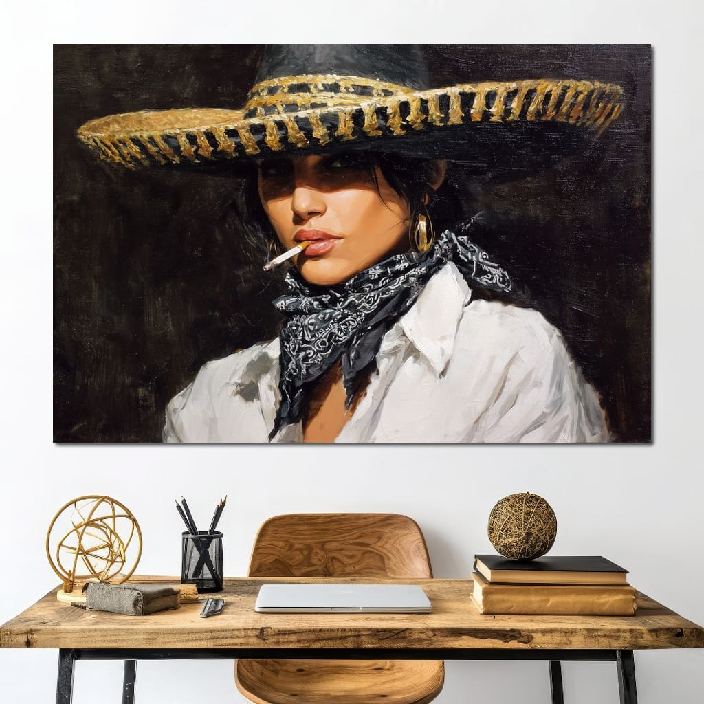 Smoky Bandit Hat Portrait Canvas Wall Art