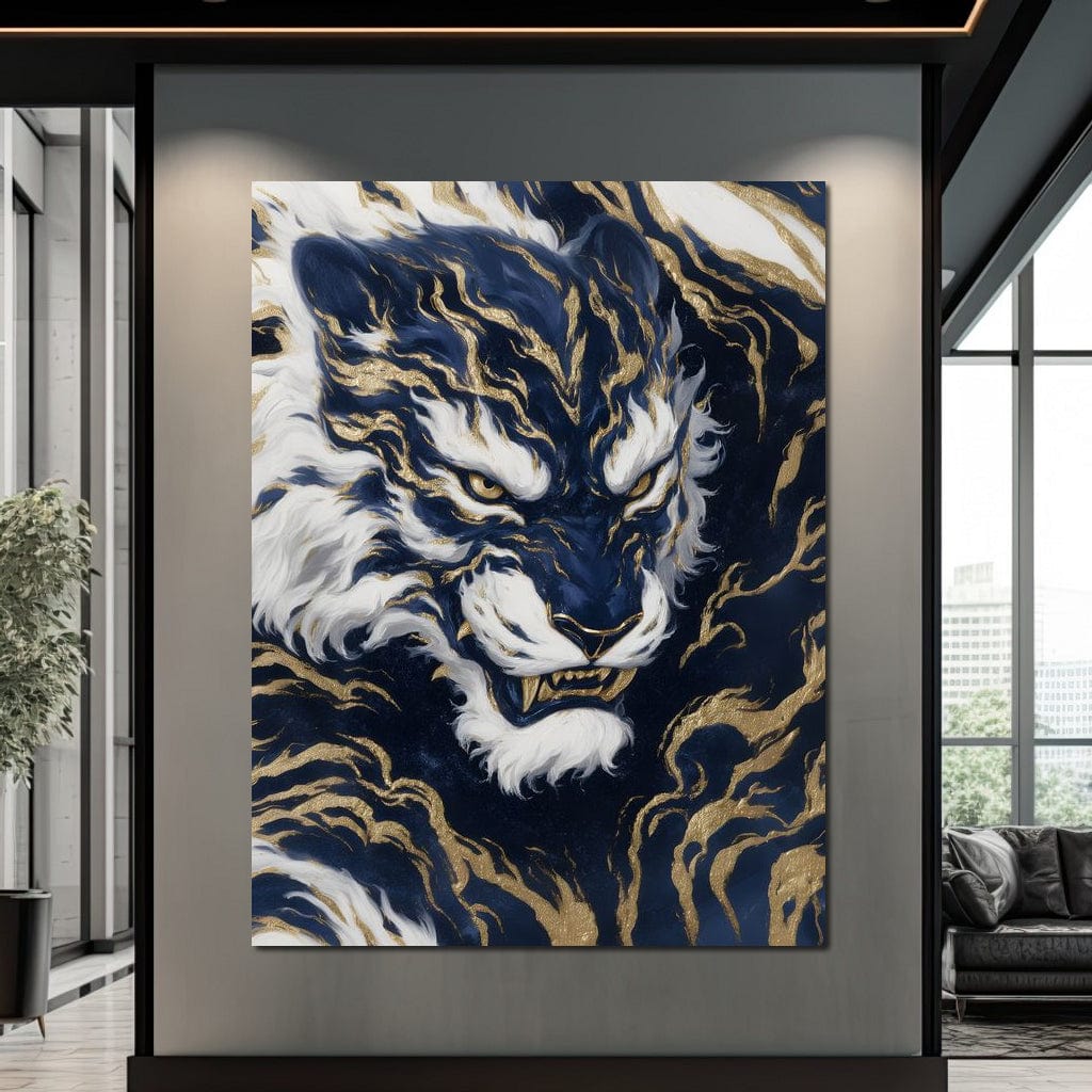 Majestic Midnight Gold Tiger Canvas Wall Art