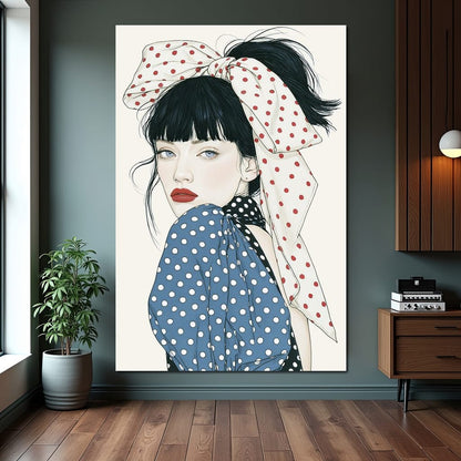 Polka Dot Afternoon Glance Canvas Wall Art