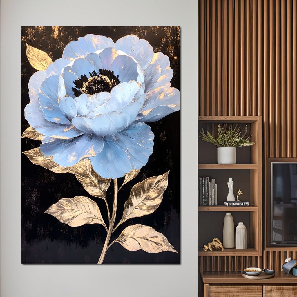 Golden Petal Elegance Bloom Canvas Wall Art
